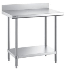 Stainless Steel Work Tables w/ Backsplash
