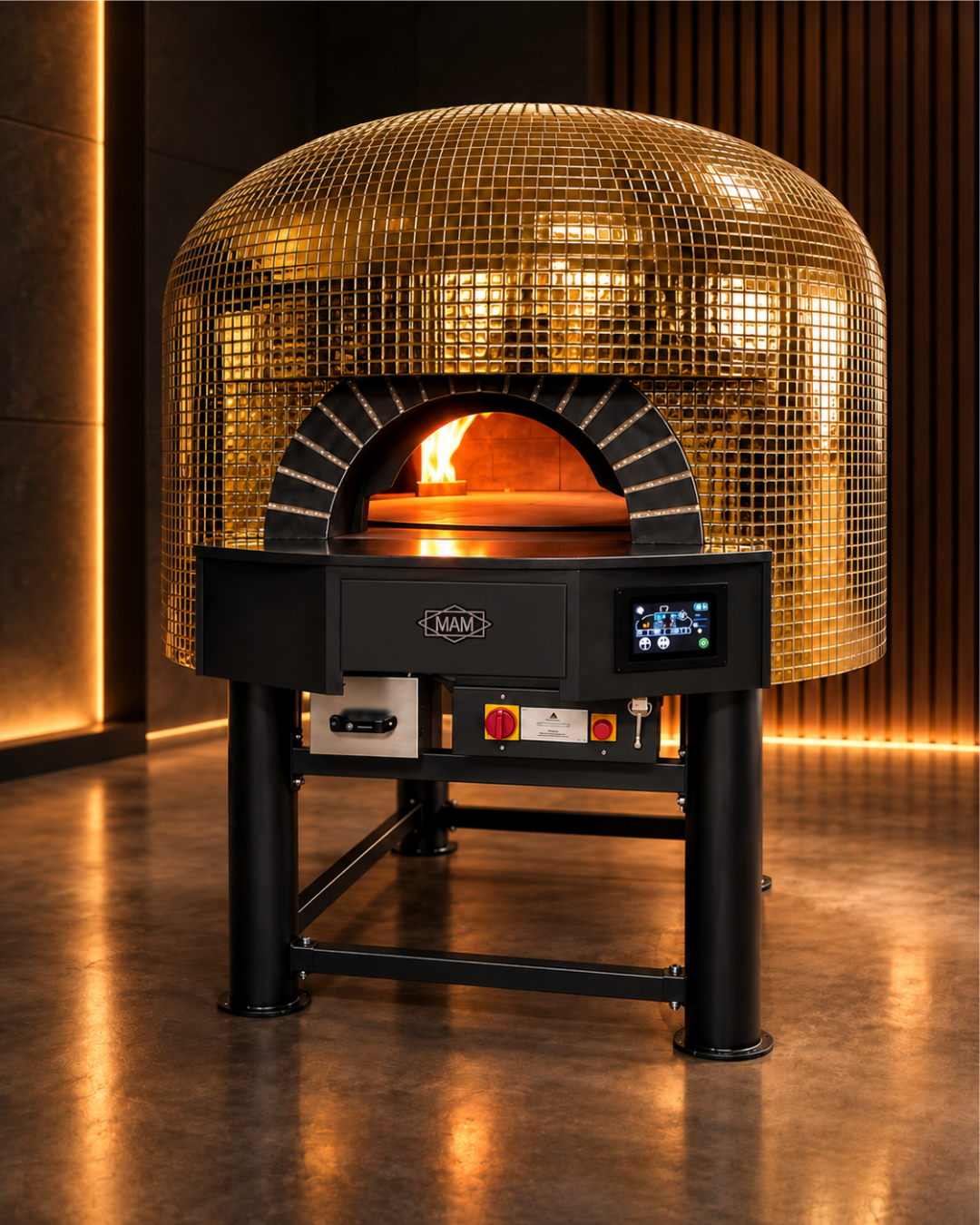 MAM Napoli 1-door rotating oven, Luxury Gold mosaic — in stock