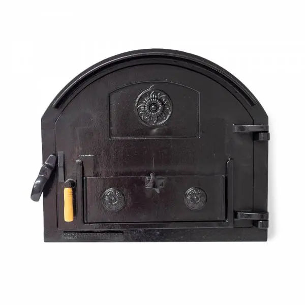 Puerta Artesanal Grande de Hierro Fundido sin Cristal para Horno de Leña