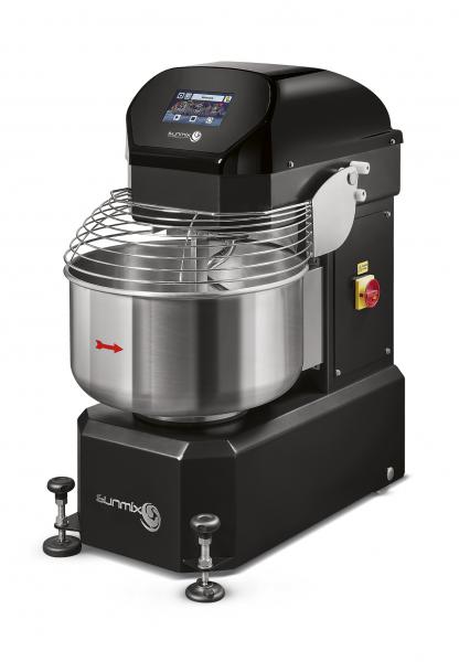 Sunmix Smart 60 spiral mixer in Nero Profondo (black) finish — 60 kg dough capacity, touch-screen control, retractable wheels