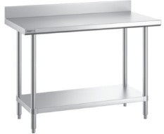 Stainless Steel Work Tables w/ Backsplash