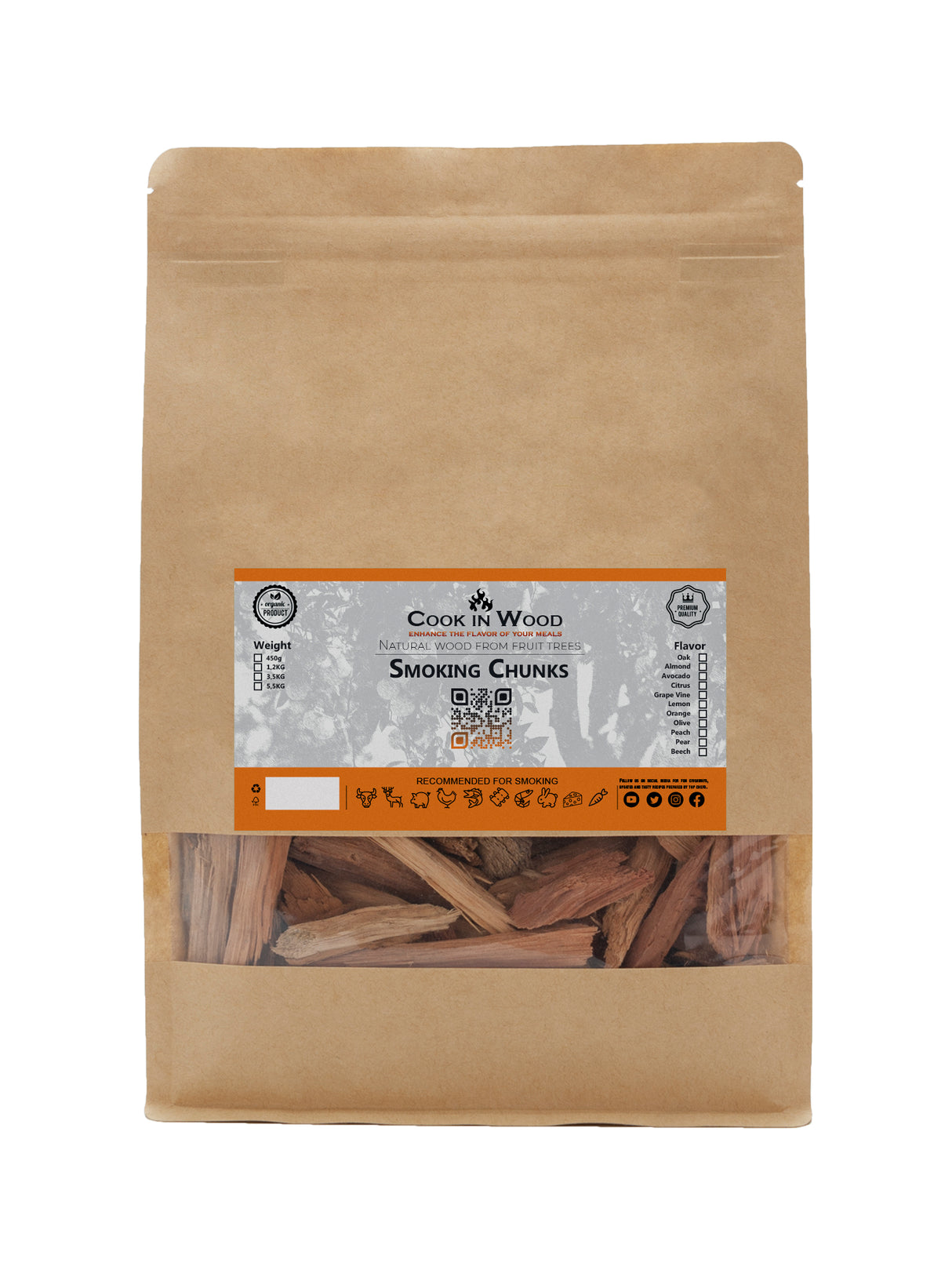 BBQ Smoking Wood Chunks (Peach)