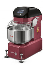 Sunmix Smart 60 spiral mixer in Rosso Rubino (deep ruby red) finish — 60 kg dough capacity, touch-screen control, retractable wheels
