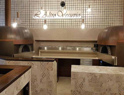 MAM Napoli ovens with Spicchio Corten finish (installed)