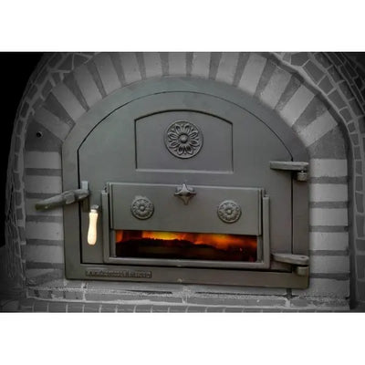 Puerta Artesanal Grande de Hierro Fundido sin Cristal para Horno de Leña